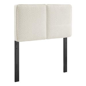 Lindee Boucle Fabric Twin Headboard in Cream