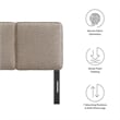 Lindee Boucle Fabric Twin Headboard in Oatmeal