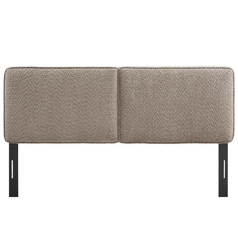 Lindee Boucle Fabric Full Headboard in Oatmeal