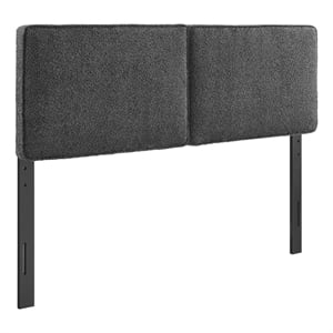 Lindee Boucle Fabric Full Headboard in Slate