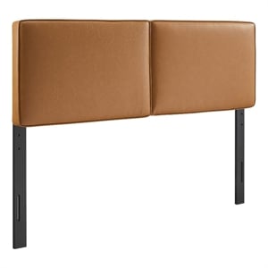 Lindee Vegan Leather King Headboard in Tan