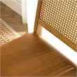 Vegan Leather Upholstered Faux Rattan and Wood Dining Side Chairs - Set of 2