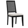 Faux Rattan and Wood Dining Side Chairs - Set of 2