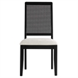 Faux Rattan and Wood Dining Side Chairs - Set of 2