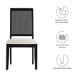 Faux Rattan and Wood Dining Side Chairs - Set of 2