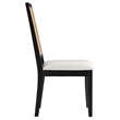 Faux Rattan and Wood Dining Side Chairs - Set of 2