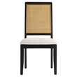 Faux Rattan and Wood Dining Side Chairs - Set of 2