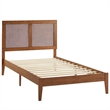 Sirocco Rattan and Wood Twin Platform Bed in Walnut