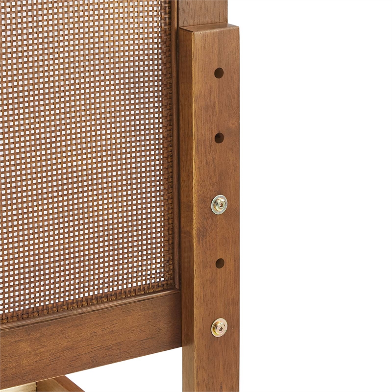 Sirocco Rattan and Wood Twin Platform Bed in Walnut