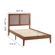 Sirocco Rattan and Wood Twin Platform Bed in Walnut