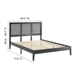 Sirocco Rattan and Wood Full Platform Bed in Black