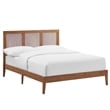 Sirocco Rattan and Wood Full Platform Bed in Walnut