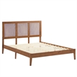 Sirocco Rattan and Wood Full Platform Bed in Walnut