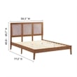 Sirocco Rattan and Wood Full Platform Bed in Walnut