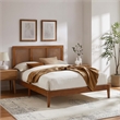 Sirocco Rattan and Wood Full Platform Bed in Walnut