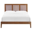 Sirocco Rattan and Wood Full Platform Bed in Walnut