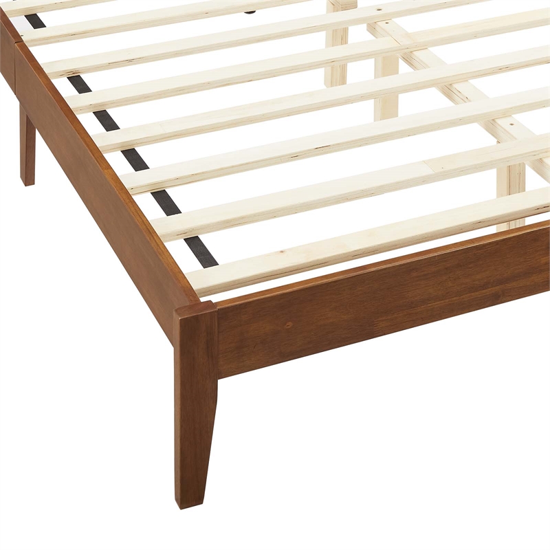 Sirocco Rattan and Wood Full Platform Bed in Walnut