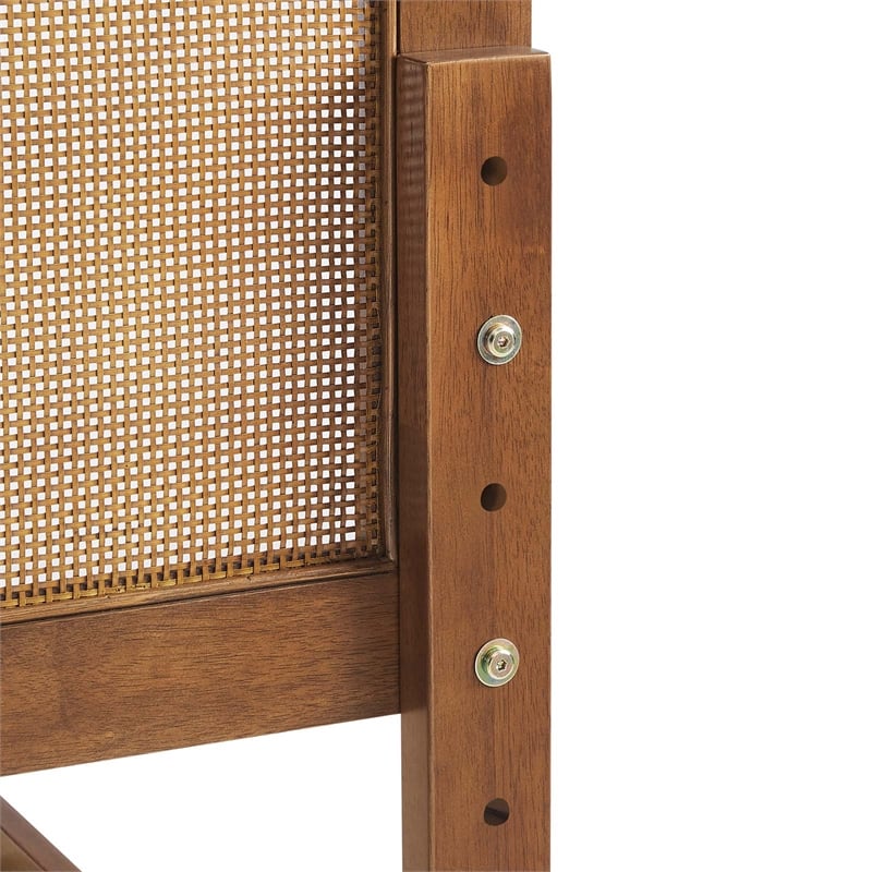 Sirocco Rattan and Wood Full Platform Bed in Walnut