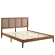 Sirocco Rattan and Wood Queen Platform Bed in Walnut