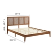 Sirocco Rattan and Wood Queen Platform Bed in Walnut