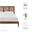 Sirocco Rattan and Wood Queen Platform Bed in Walnut