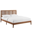 Sirocco Rattan and Wood King Platform Bed in Walnut