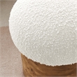 Breeze Boucle Upholstered Ottoman in Ivory Burl