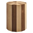 Twirl Two-Toned Wood Veneer Side Table in Oak Walnut