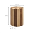 Twirl Two-Toned Wood Veneer Side Table in Oak Walnut