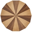 Twirl Two-Toned Wood Veneer Side Table in Oak Walnut