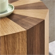 Twirl Two-Toned Wood Veneer Side Table in Oak Walnut