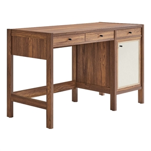 Capri 49&quot Wood Grain Office Desk in Walnut