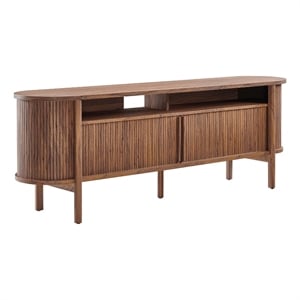 Cadence 71&quot Curved TV Stand in Walnut