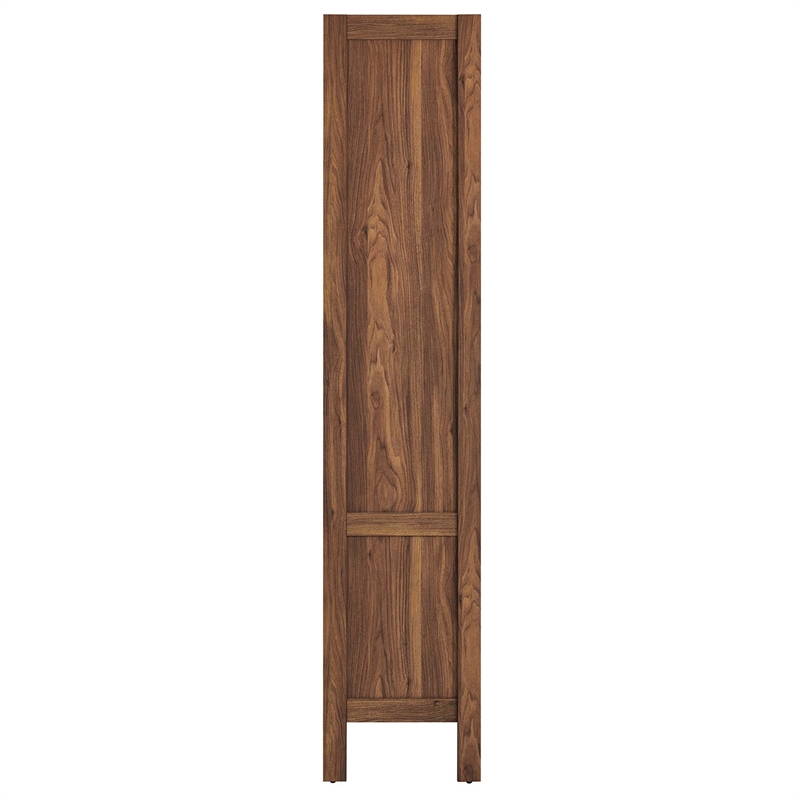 Capri 4-Shelf Wood Grain Bookcase in Walnut