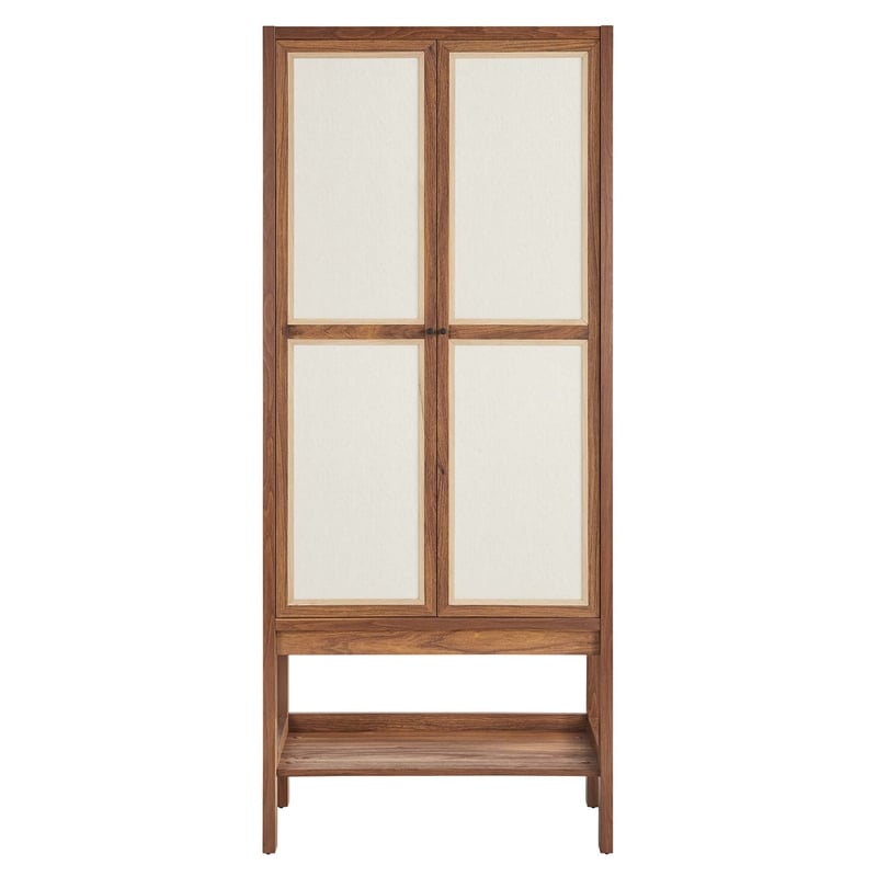 Capri Tall Wood Grain Standing Storage Cabinet in Walnut
