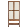 Capri Tall Wood Grain Standing Storage Cabinet in Walnut