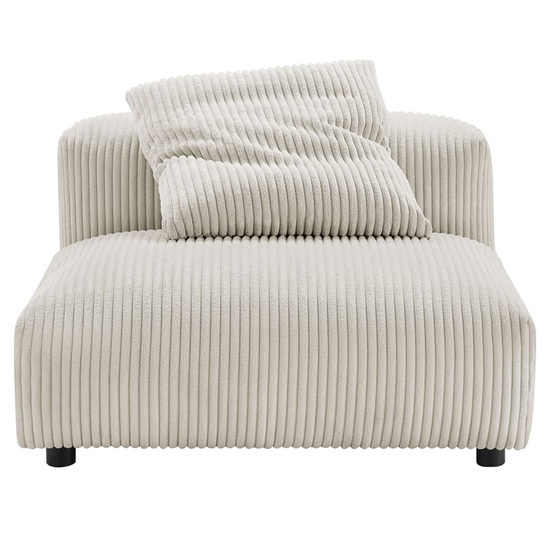 Modway Solace 4-Piece Modular Corduroy Upholstered Sectional Sofa in Almond