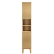Render Tall Narrow Bathroom Storage Cabinet in Oak