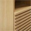 Render Tall Narrow Bathroom Storage Cabinet in Oak