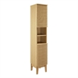 Render Tall Narrow Bathroom Storage Cabinet in Oak