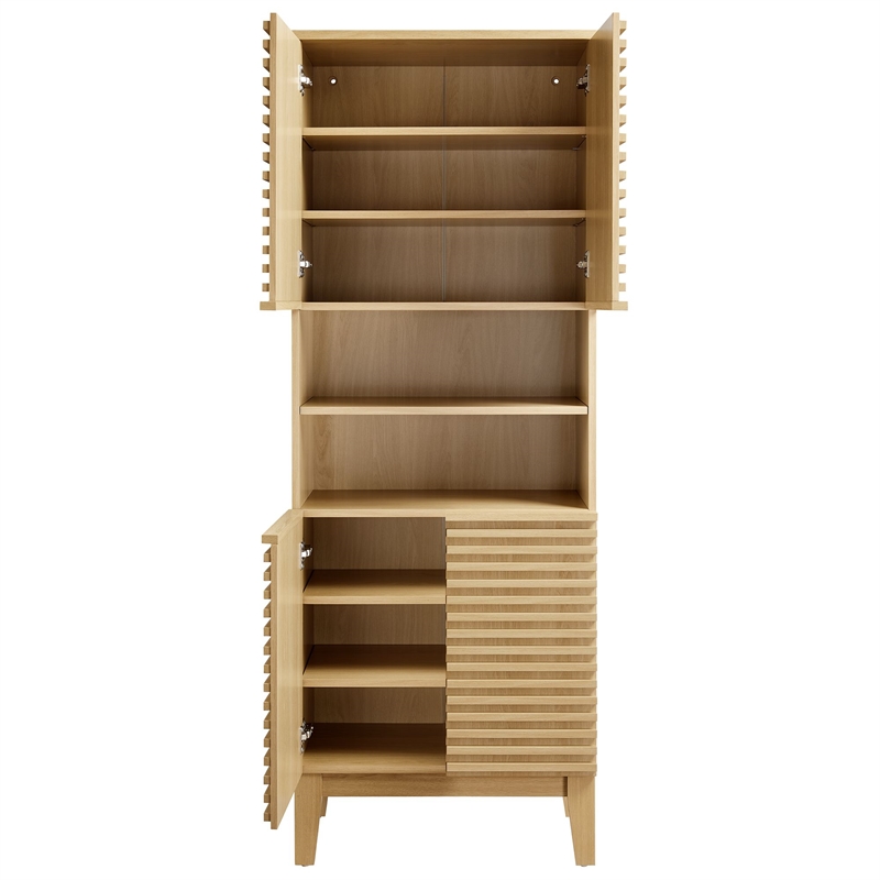 Render Tall Bathroom Storage Cabinet in Oak