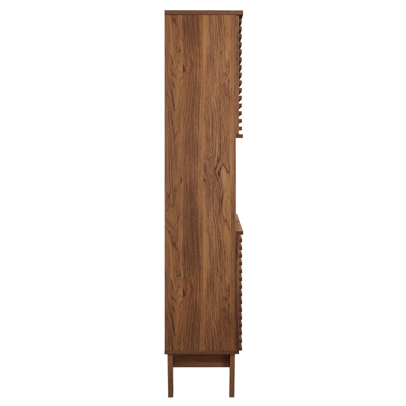 Render Tall Bathroom Storage Cabinet in Walnut