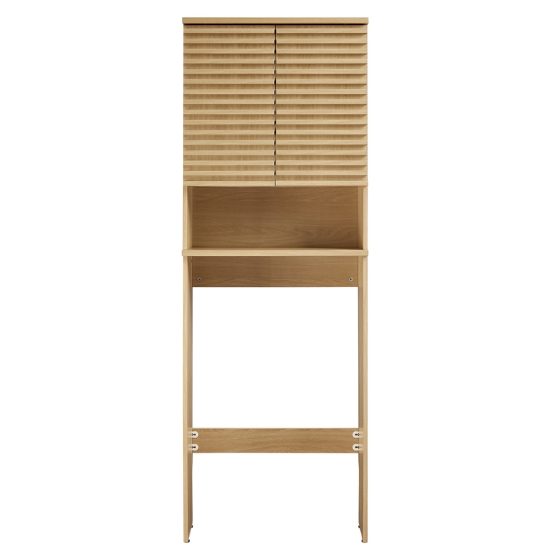 Render Over the Toilet Bathroom Storage Cabinet in Oak