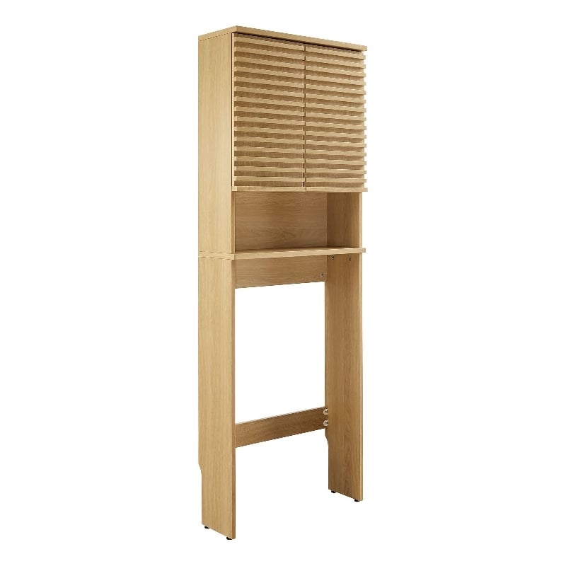 Render Over the Toilet Bathroom Storage Cabinet in Oak
