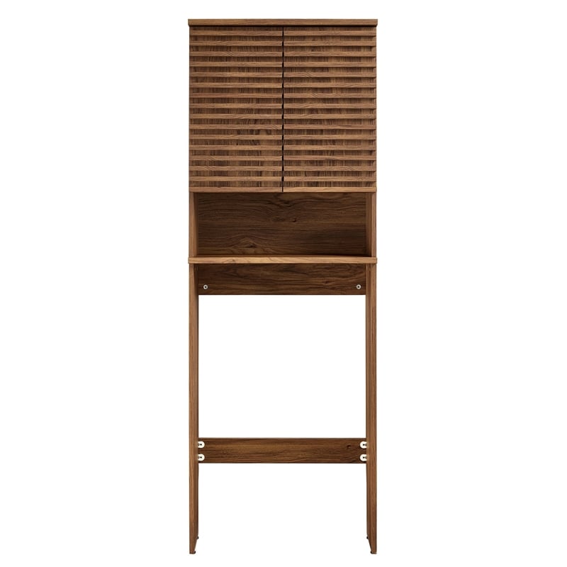 render over the toilet bathroom storage cabinet in walnut