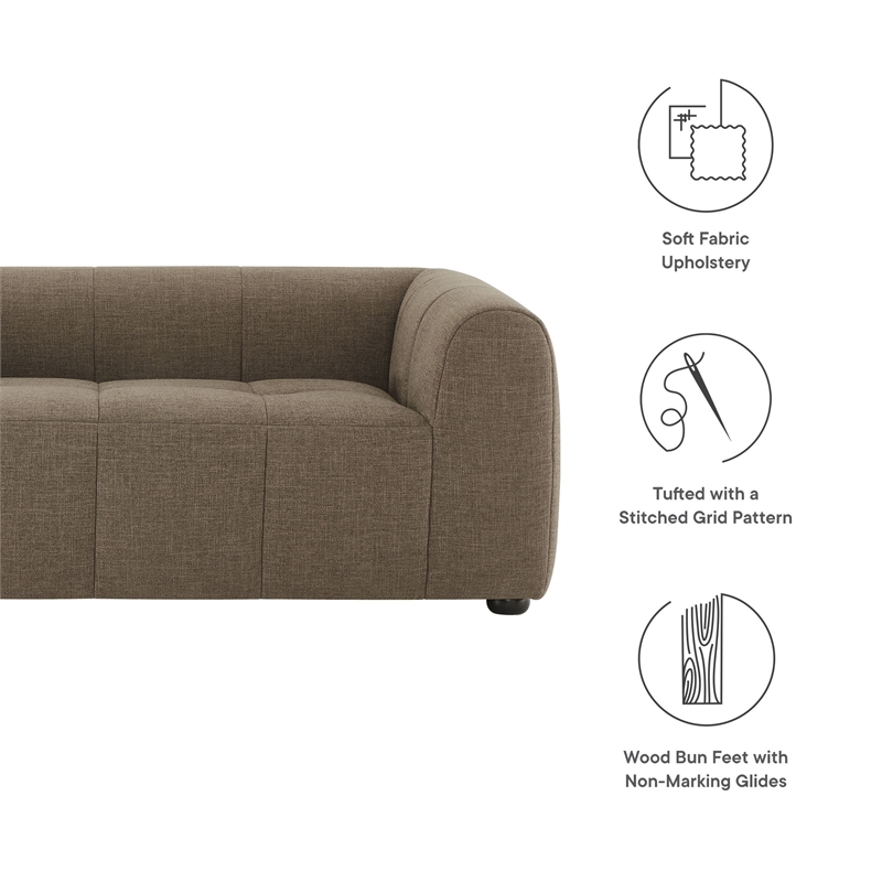 Liana Upholstered Fabric Loveseat in Mocha