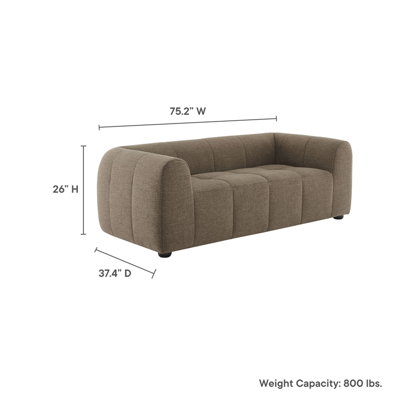 Liana Upholstered Fabric Loveseat in Mocha