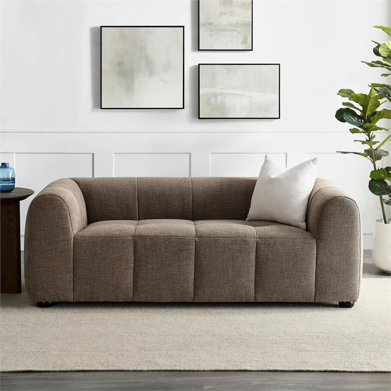 Liana Upholstered Fabric Loveseat in Mocha