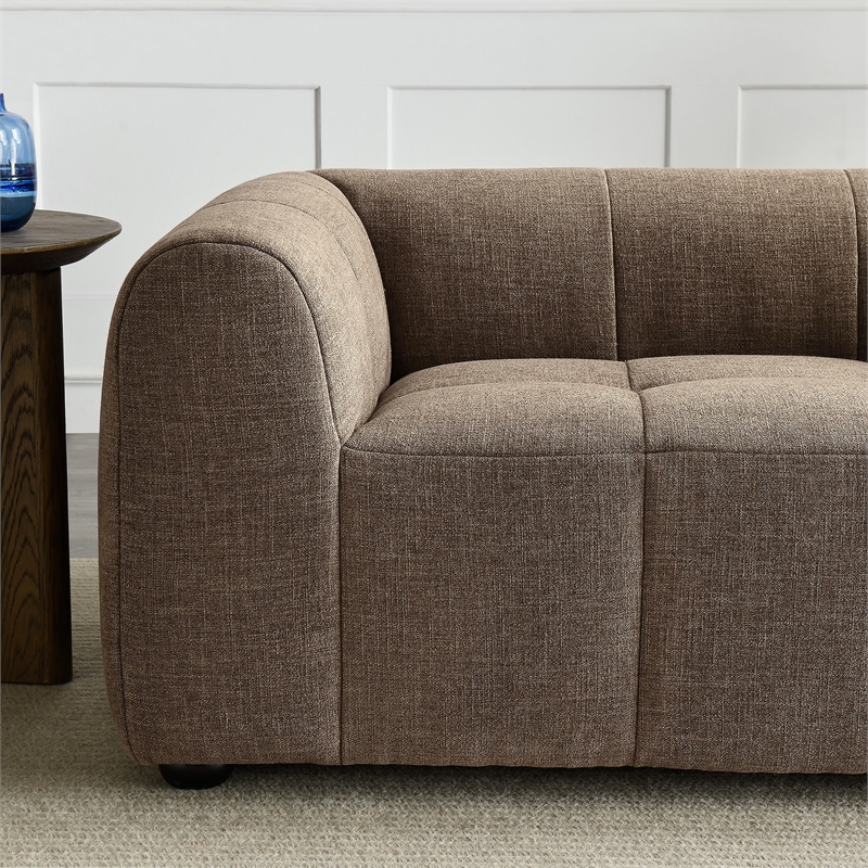 Liana Upholstered Fabric Loveseat in Mocha