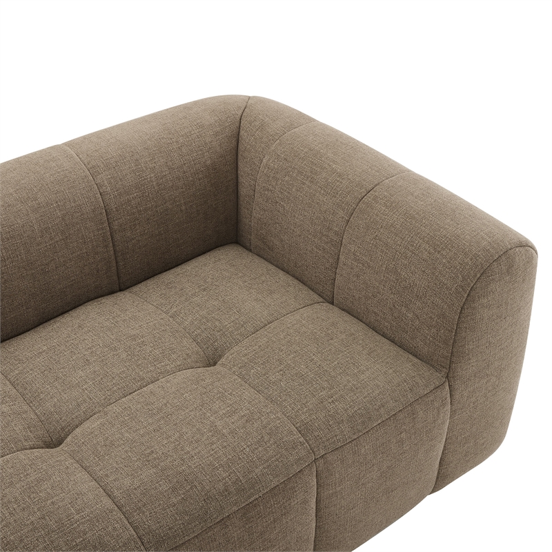 Liana Upholstered Fabric Loveseat in Mocha